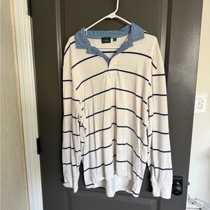 Striped Long Sleeve Polo Shirt